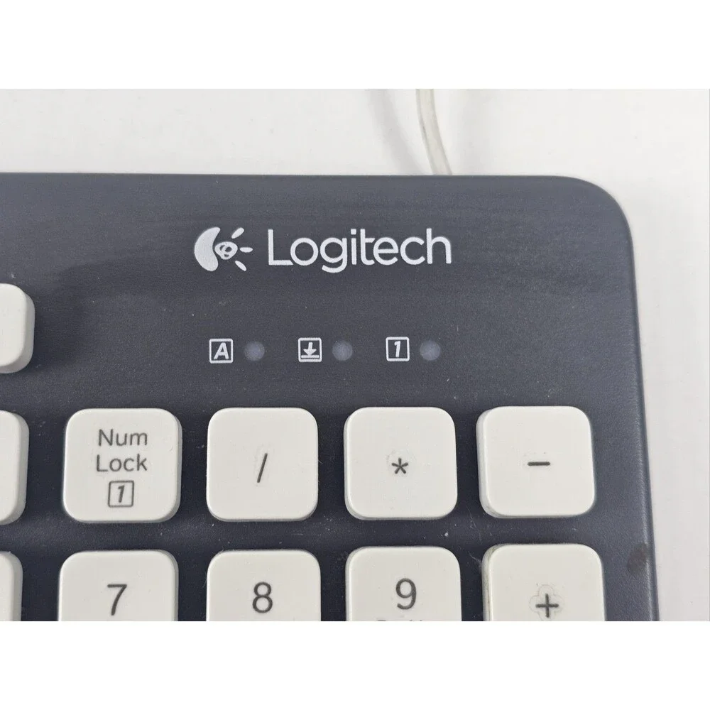 Logitech K310 Washable USB Keyboard Blue Gray Full Size Tested Working